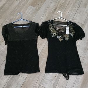 Lot of two bke boutique fringe shirts